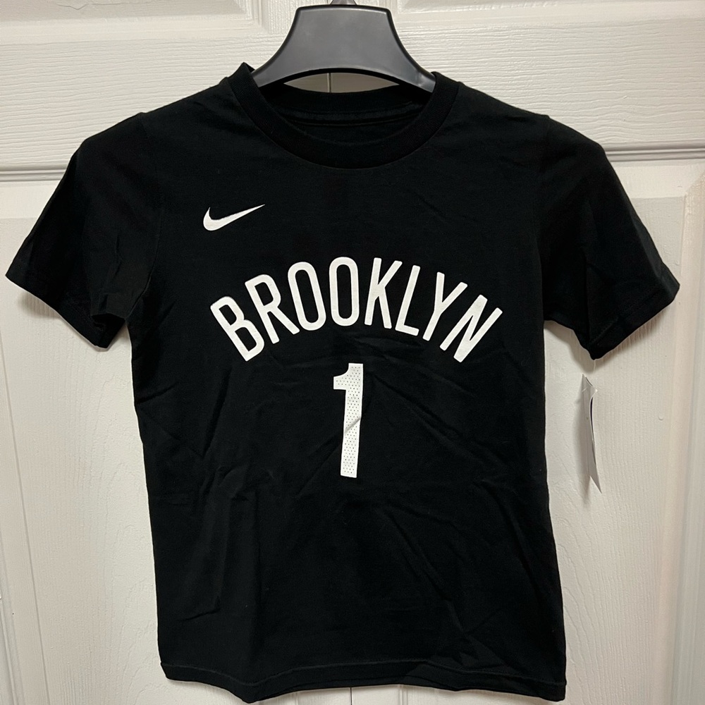Nike Official Mikal Bridges Brooklyn Nets NBA Youth Name & Number Tee| Size 8